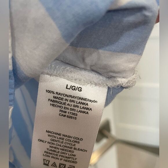 NWOT SHADY LADY SHORT SLEEVE PAJAMA/ LOUNGE TOP BLUE/WHITE STRIPES SIZE LARGE - Picture 14 of 16